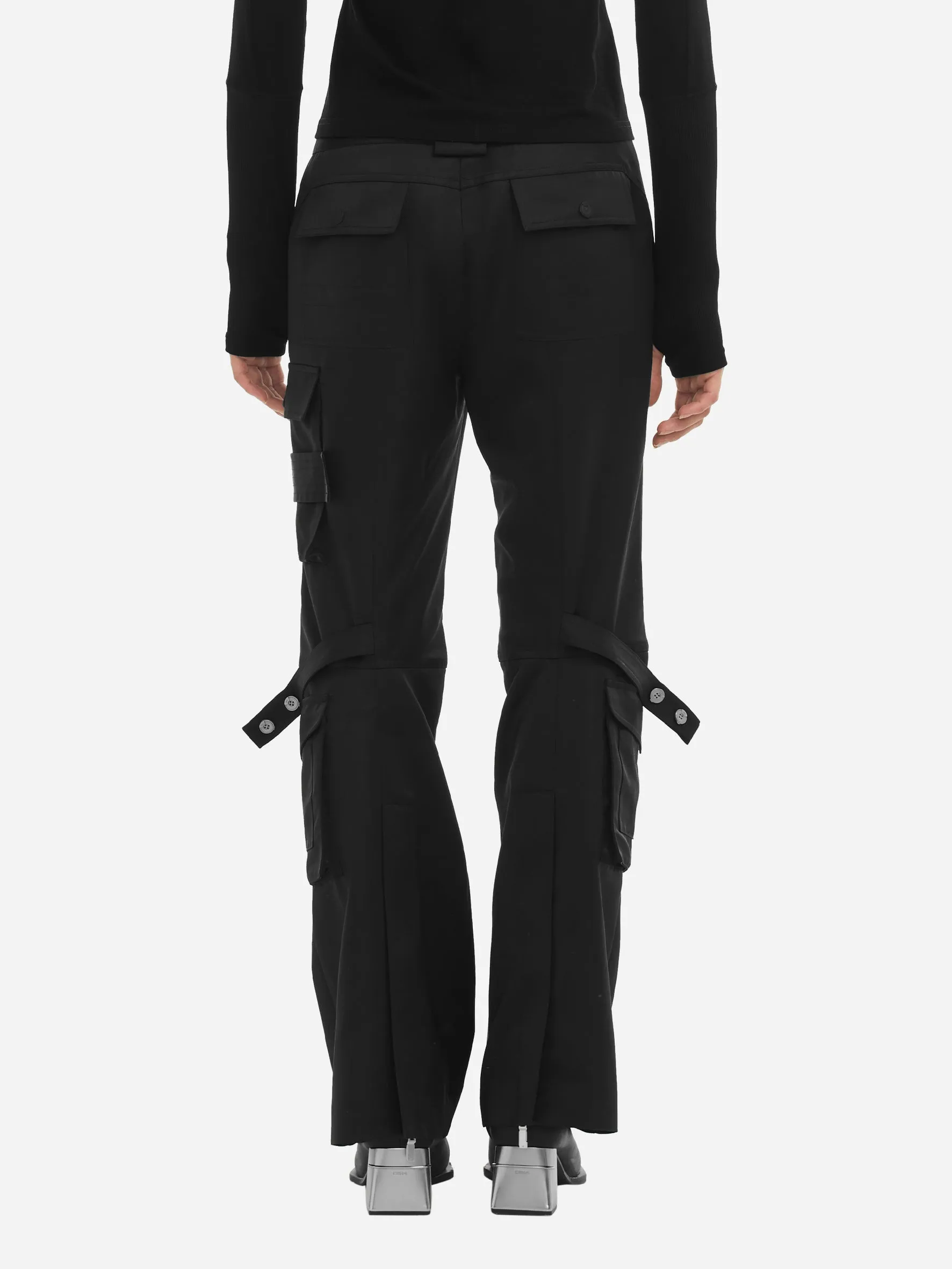 006 - Multi-Pockets Flared Cargo Pants