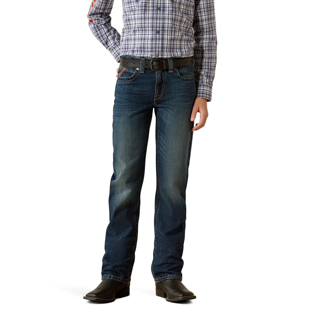 10053552 Ariat Boys' B5 Slim Nate Straight Leg Jeans - Cyclone