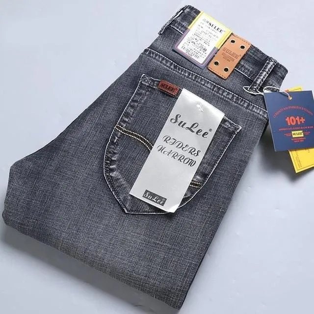 2020 SULEE Top Brand New Men's Jeans Business Casual Elastic Comfort Straight Denim Pants Male High Quality Brand Trousers