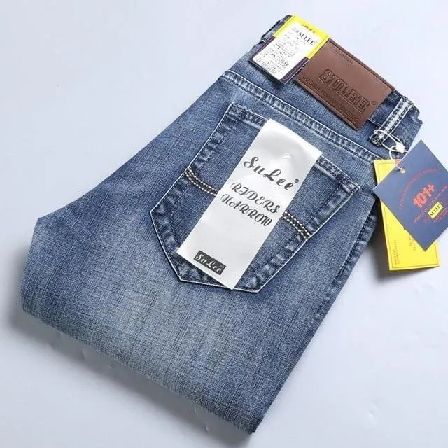 2020 SULEE Top Brand New Men's Jeans Business Casual Elastic Comfort Straight Denim Pants Male High Quality Brand Trousers