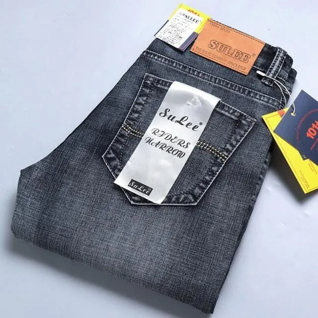 2020 SULEE Top Brand New Men's Jeans Business Casual Elastic Comfort Straight Denim Pants Male High Quality Brand Trousers