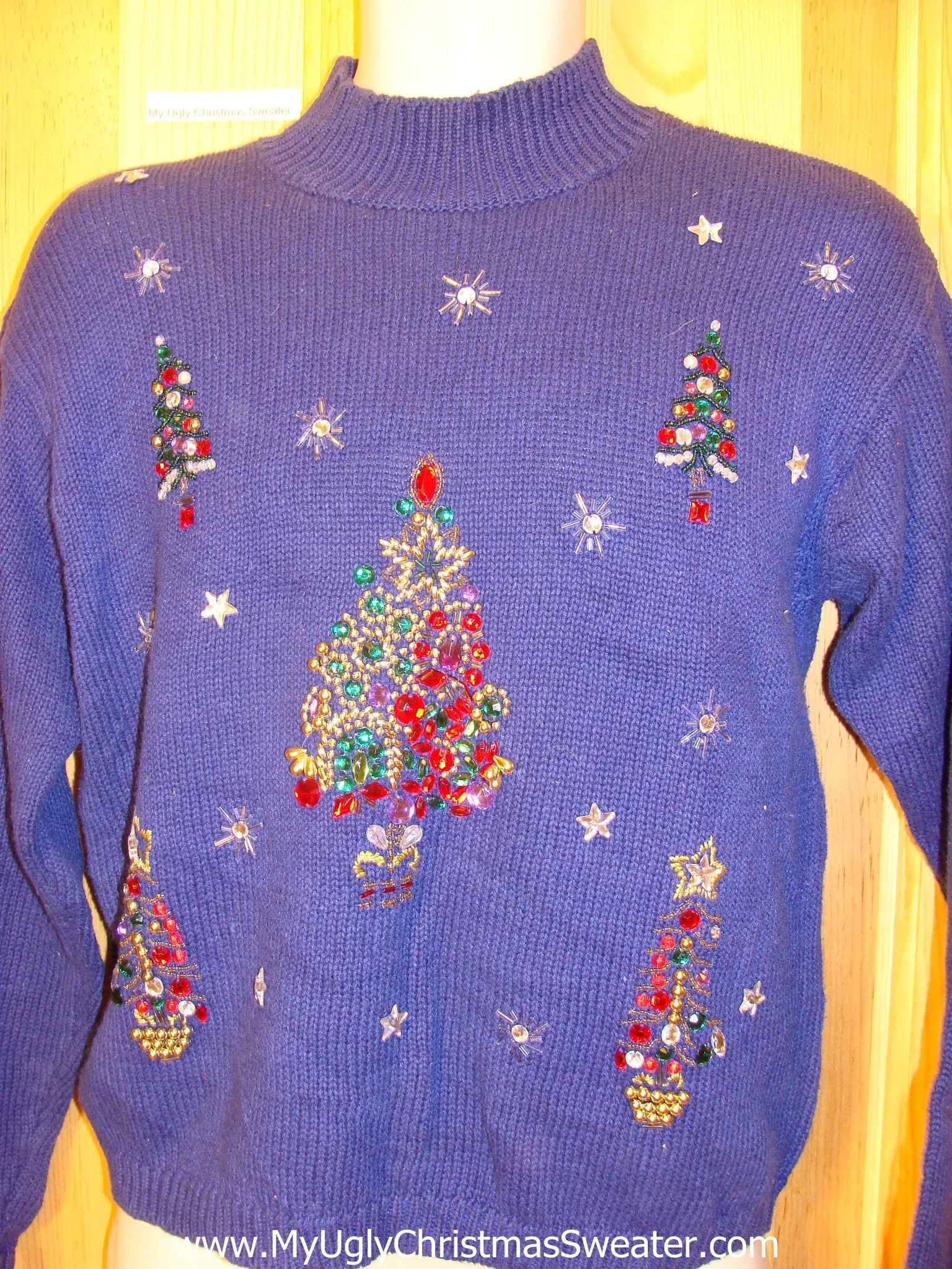 80s Purple Tacky Christmas Sweater Bling