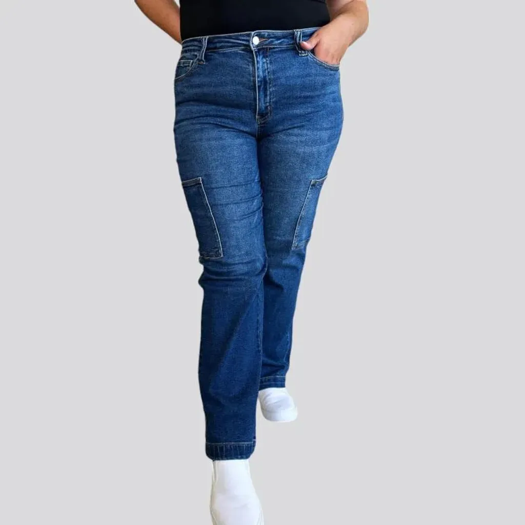 90s side-leg-pockets jeans for ladies