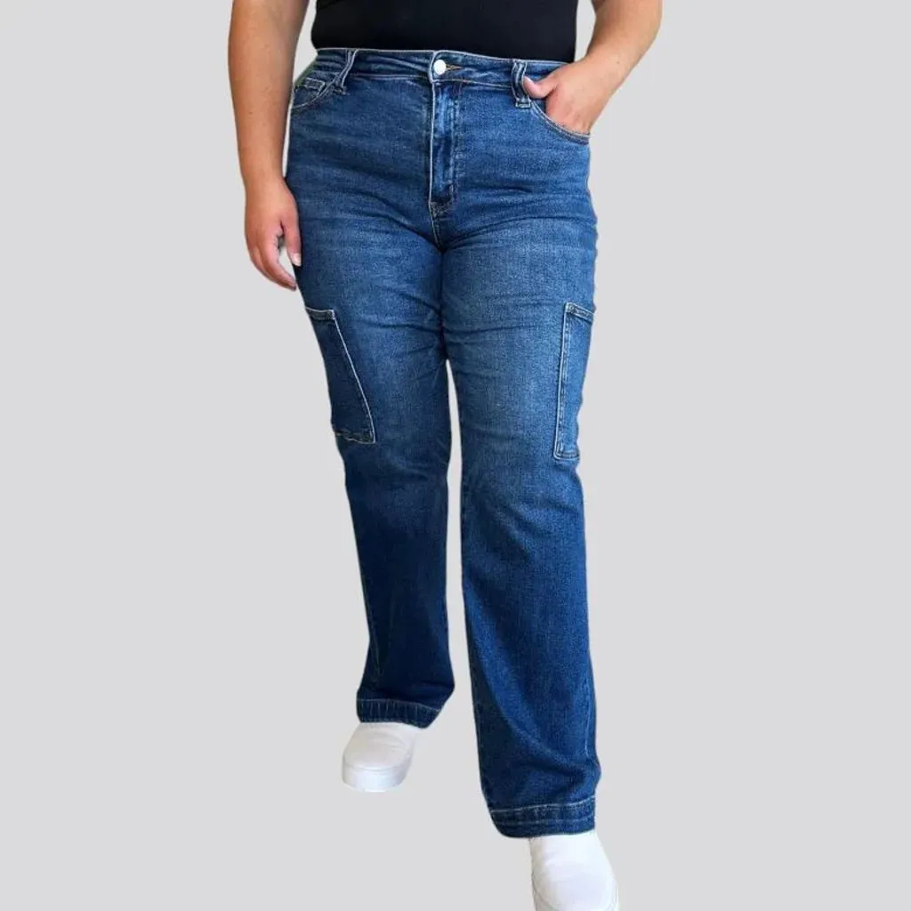 90s side-leg-pockets jeans for ladies