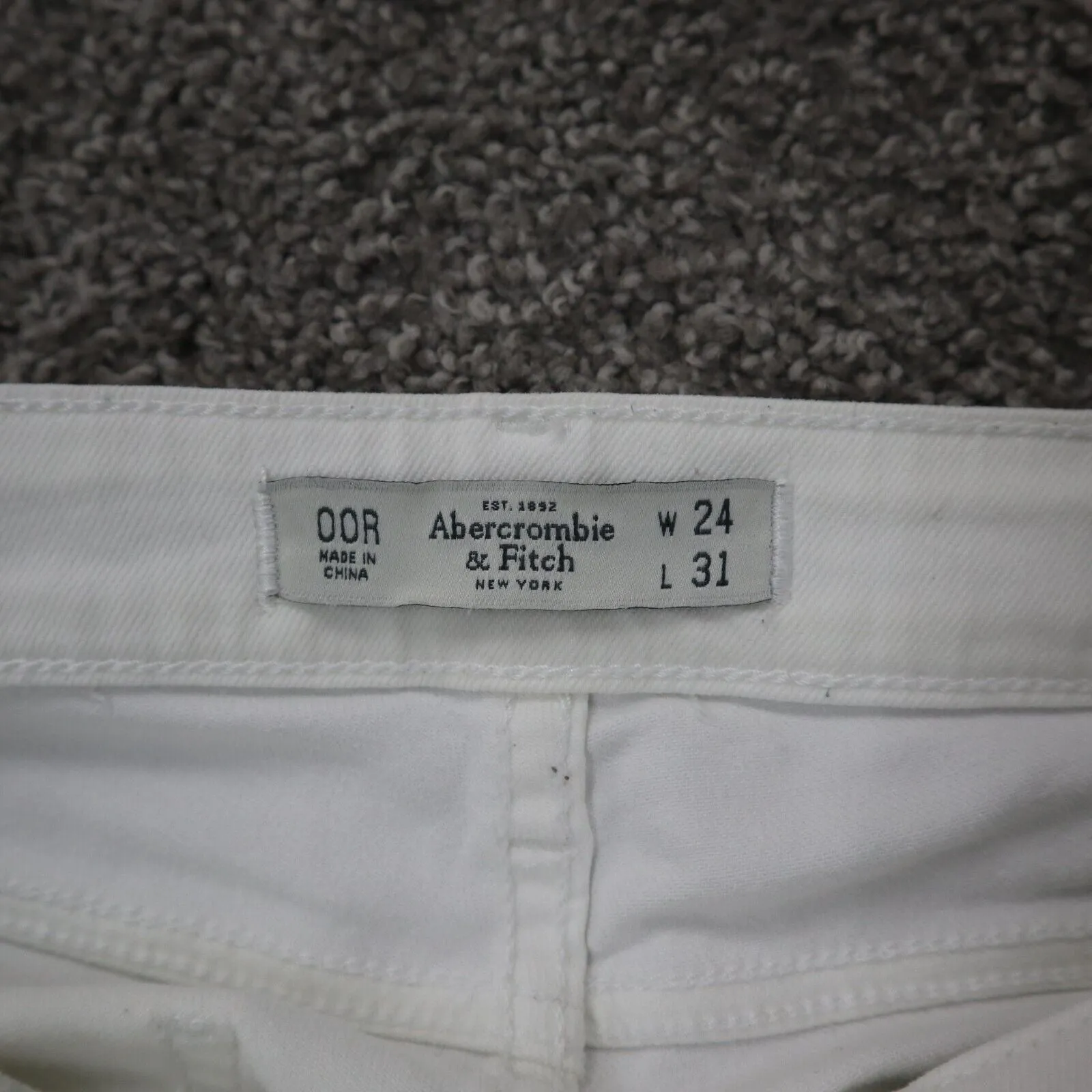 Abercrombie & Fitch Women Jeans Slim Skinny Leg Low Rise Pocket White SZ W24XL31