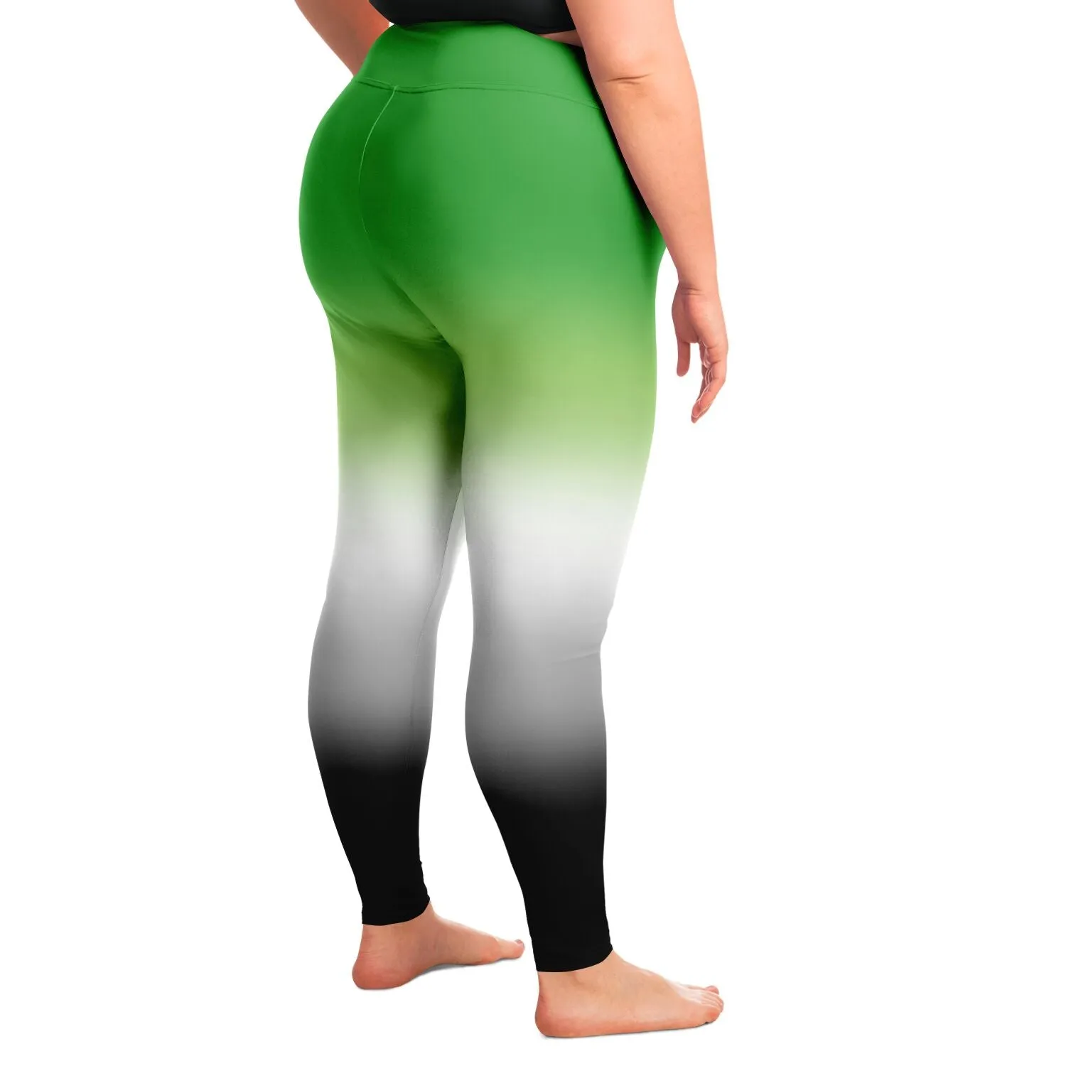 Aromantic Pride Ombre High-Waist Plus Leggings