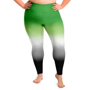 Aromantic Pride Ombre High-Waist Plus Leggings