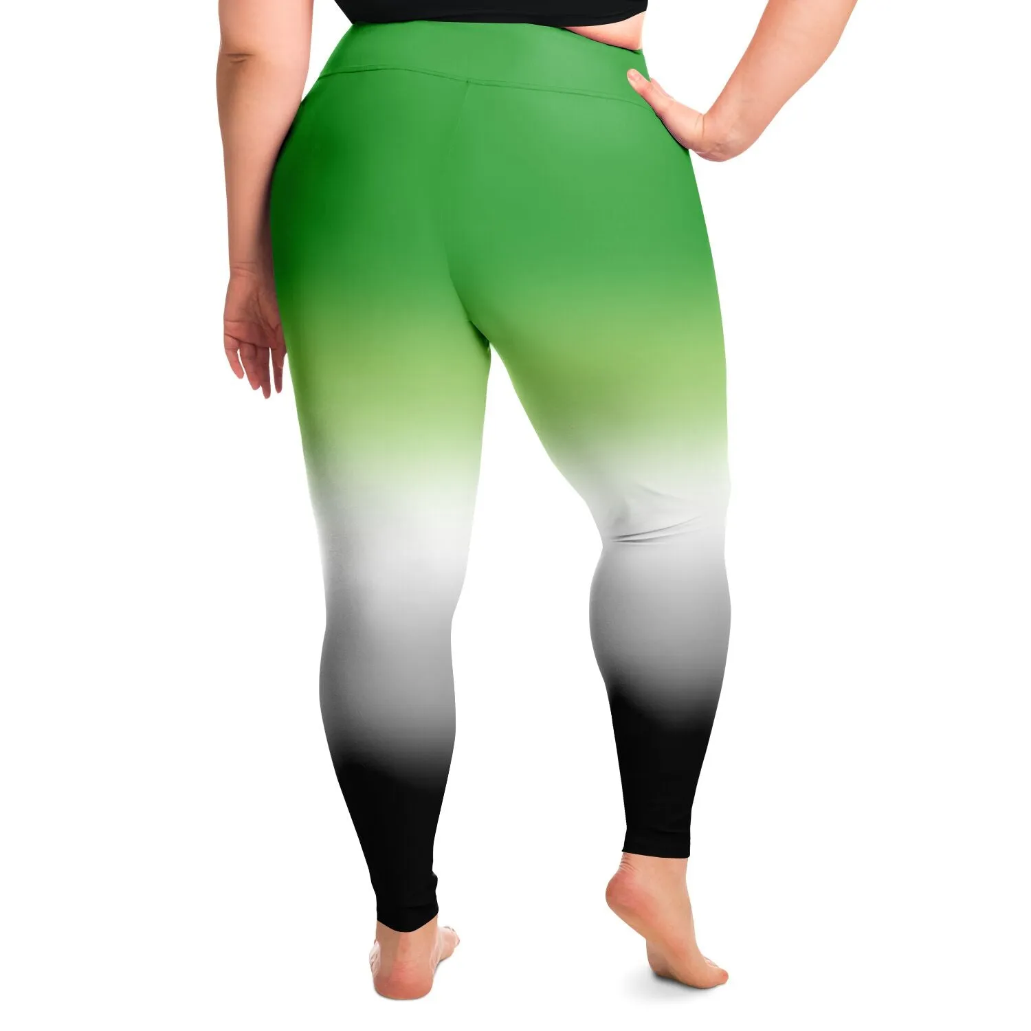 Aromantic Pride Ombre High-Waist Plus Leggings