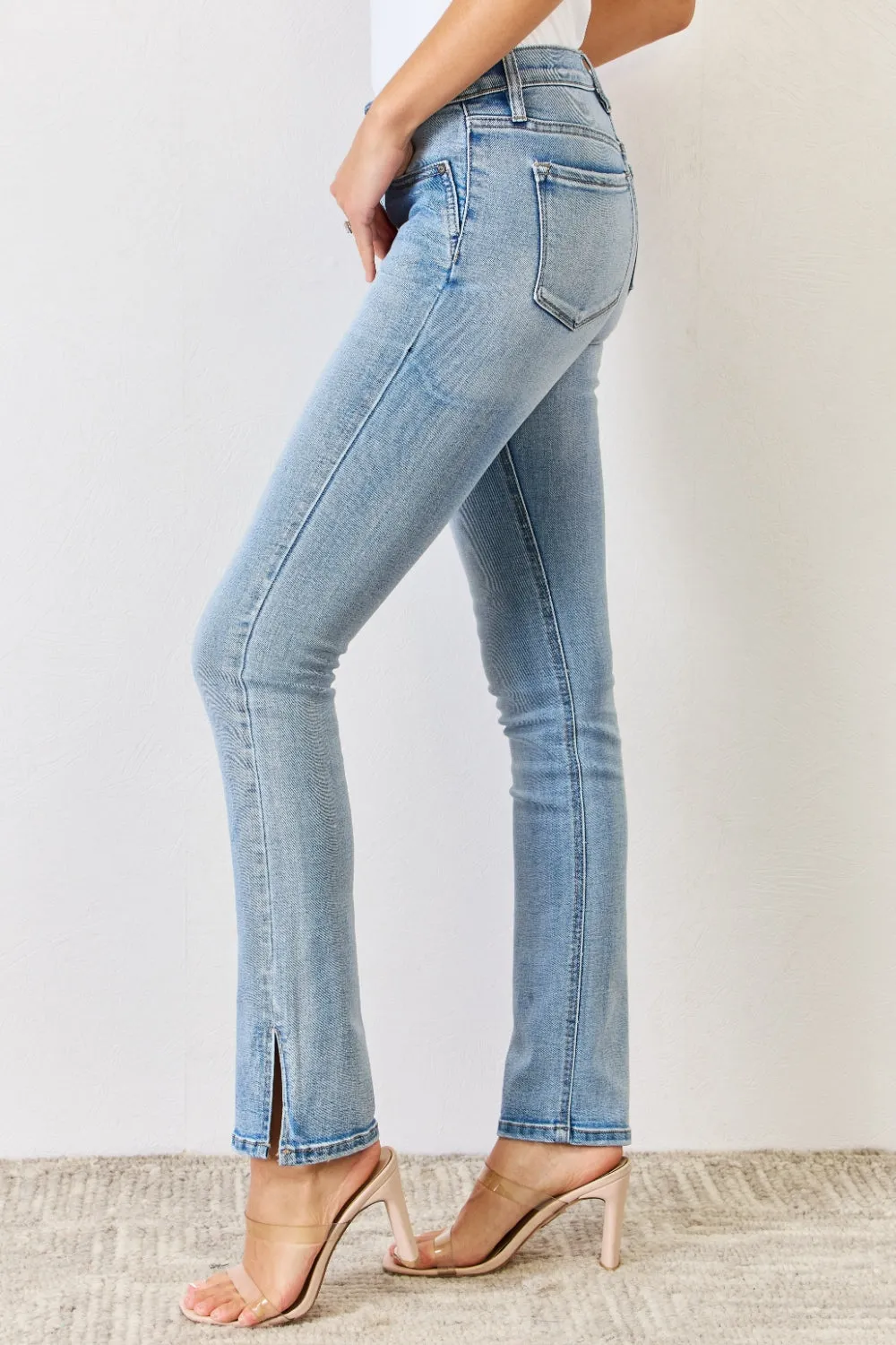 Autumn - Full Size Mid Rise Y2K Slit Bootcut Jeans - Kancan - Exclusively Online