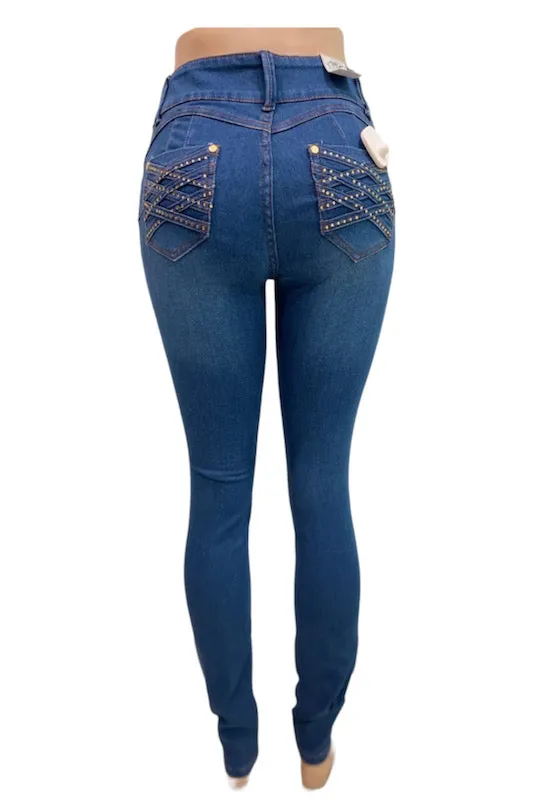 Azulina Studded Ripped Jeans
