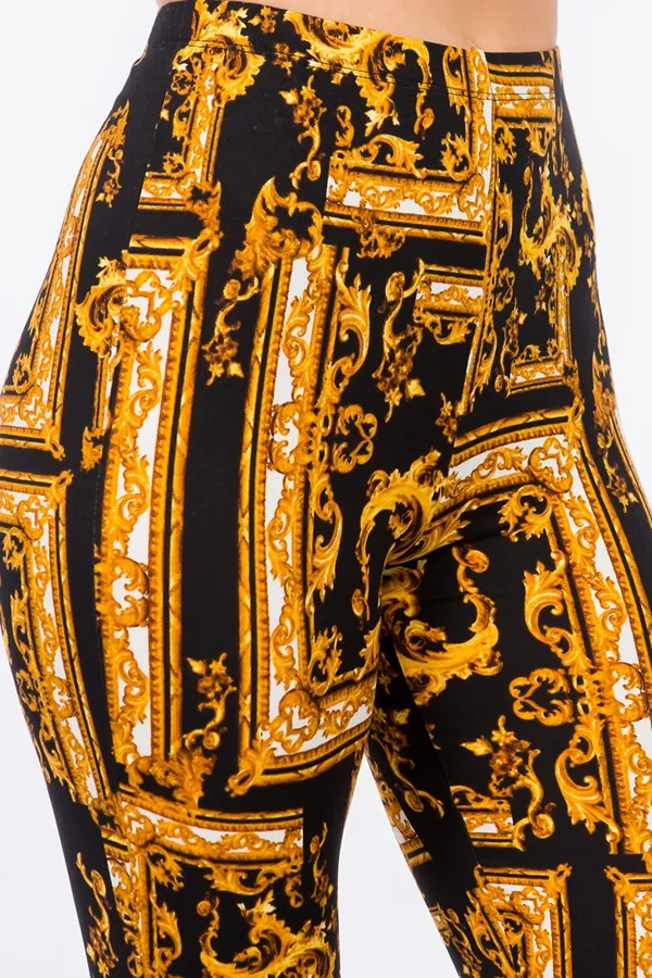 Baroque Print Flared Pants