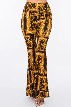 Baroque Print Flared Pants