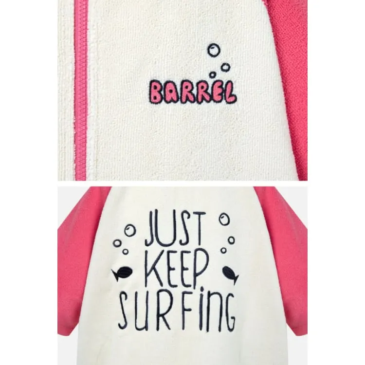 Barrel Kids Raglan Zip-Up Poncho Towel-PINK