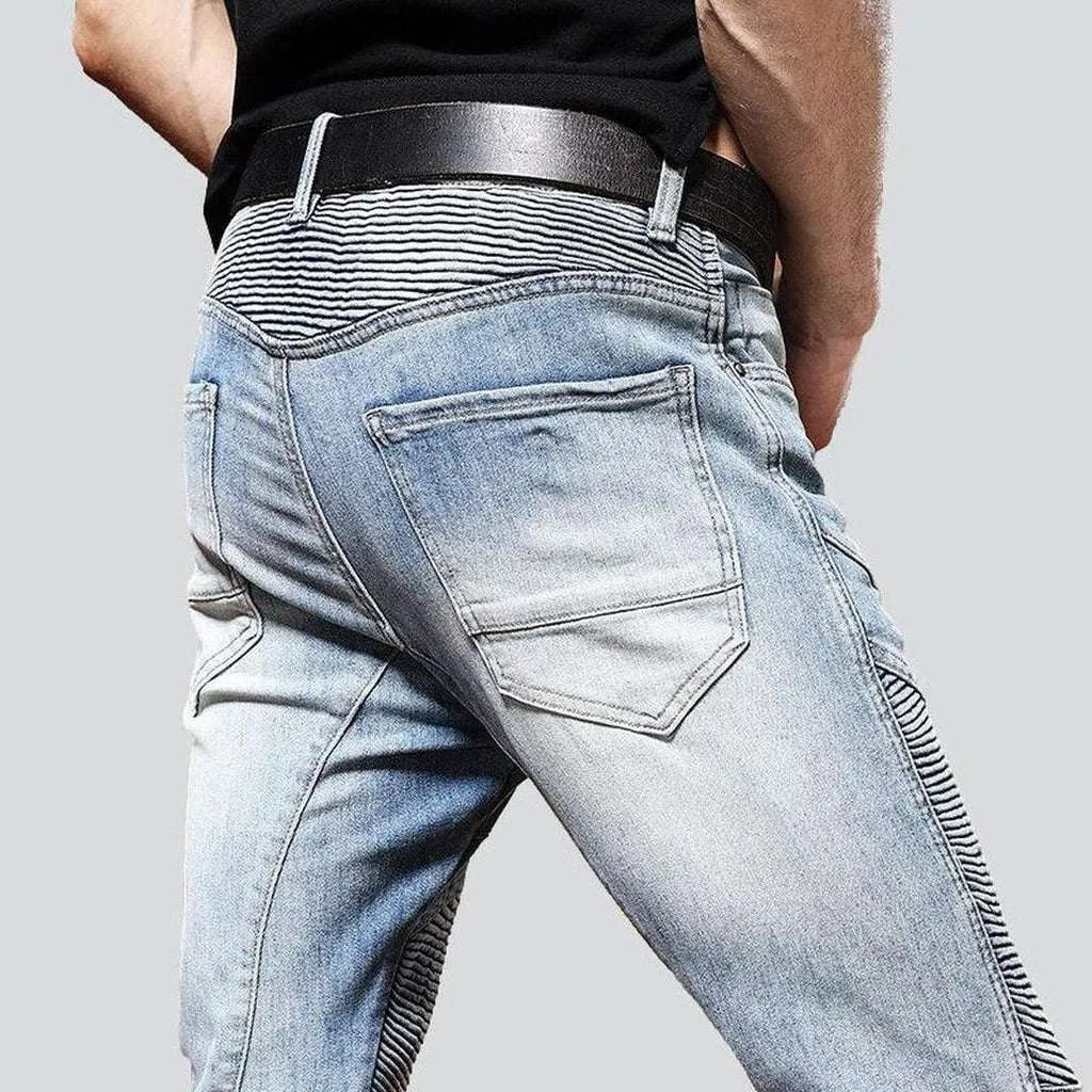 Biker jeans with knee zippers