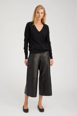 Black Leather Culotte