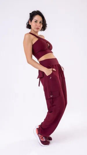 Burgundy Lis Cargo Pant