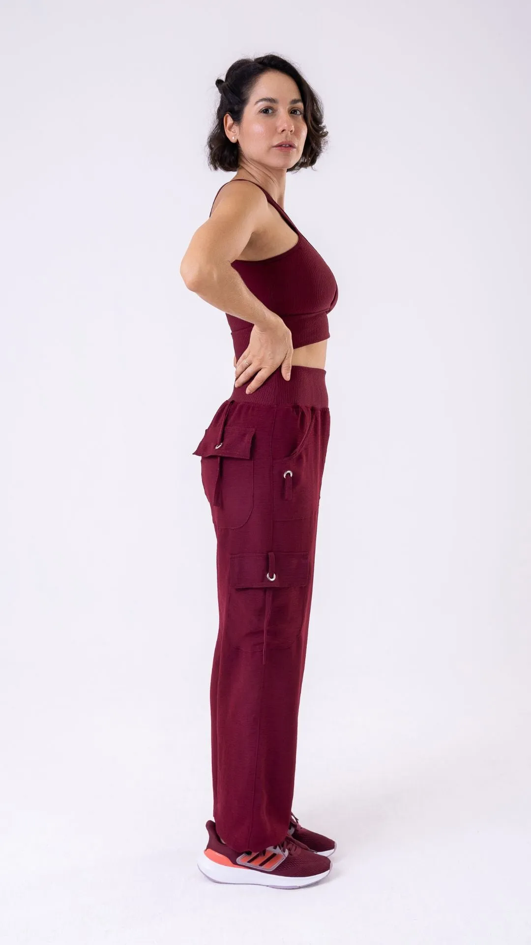 Burgundy Lis Cargo Pant