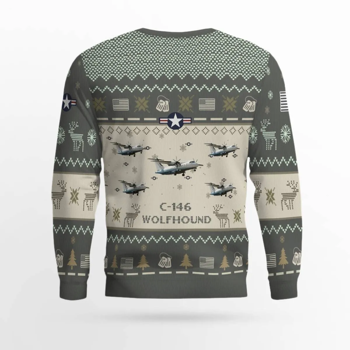 C-146 Wolfhound C146 Aircraft Ugly Sweater, Ugly Sweater Christmas Shirt for Men Dad Veteran