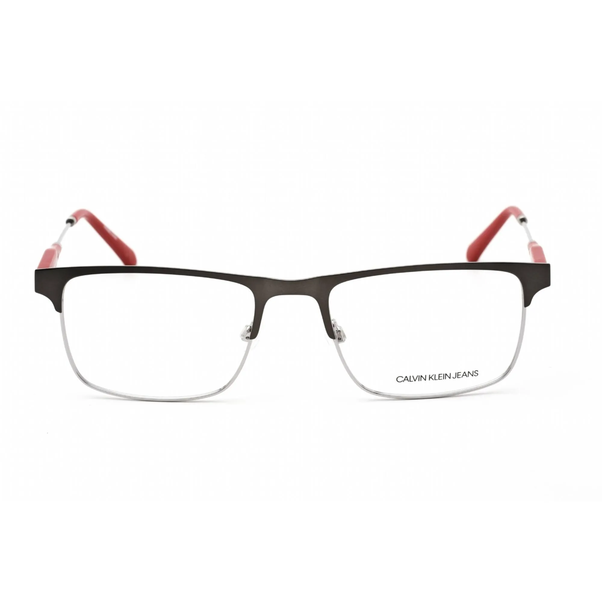 Calvin Klein Jeans Men's Eyeglasses - Matte Gunmetal/Red Metal Frame | CKJ21202 009