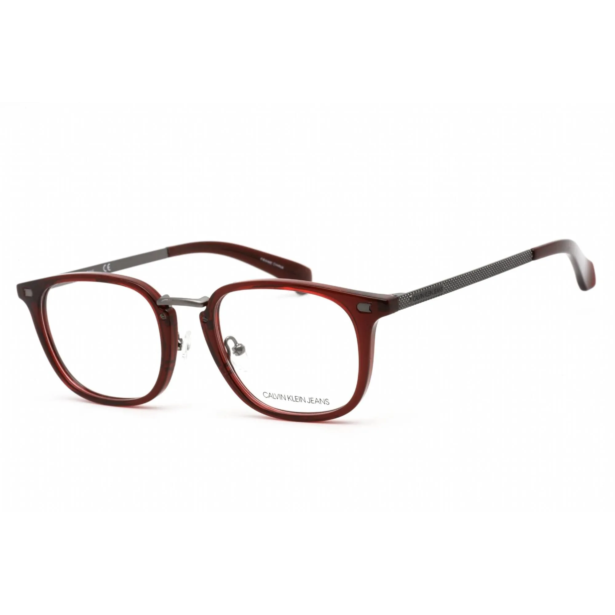 Calvin Klein Jeans Unisex Eyeglasses - Crystal Burgundy Plastic Frame | CKJ494AF 609