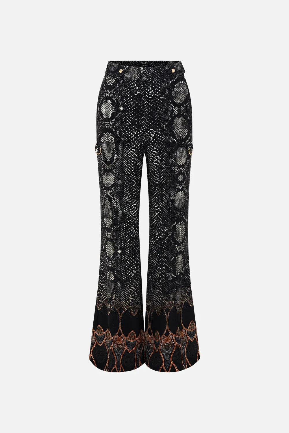 CAMILLA WILD HORSES FLARE PANT WITH D RING DETAIL