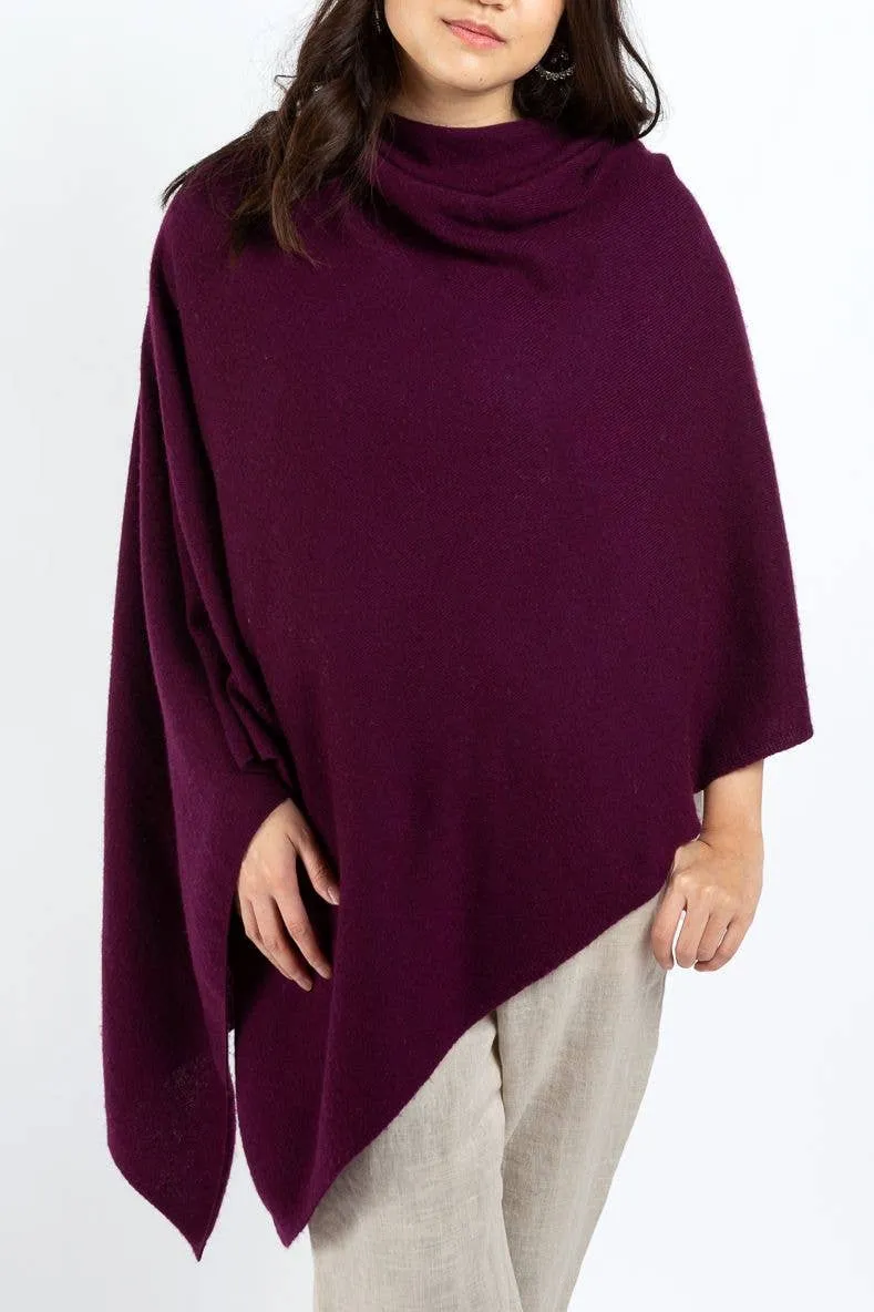 Cashmere Poncho Eggplant