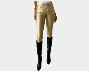 Champagne Royale Vegan-Leather jeans - The Milano