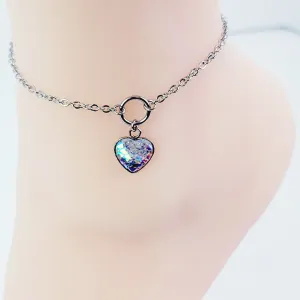 Circle of O Anklet with Mermaid/Dragon Scale Heart. 100%