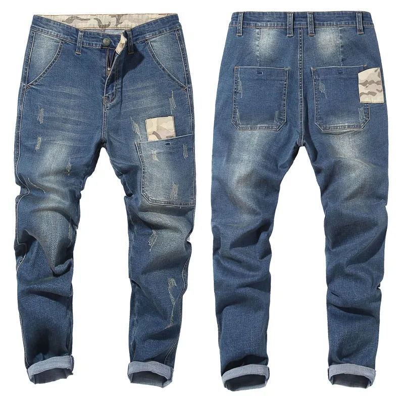 Classic Stretch Cotton Multi-Pocket Denim Jeans