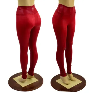 Coagulant Red Metallic High Waist Leggings