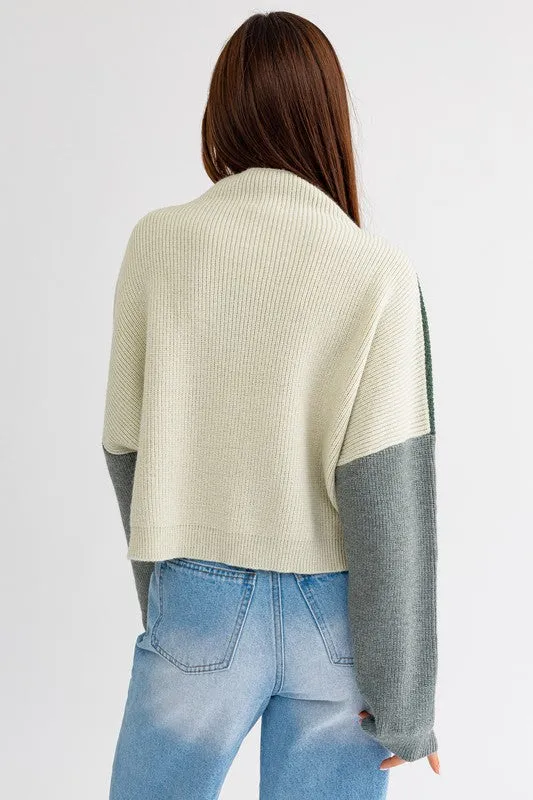 COLORBLOCK OVER SIZED SWEATER