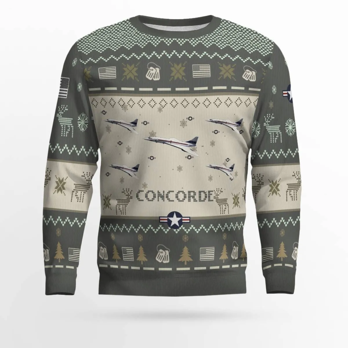 Concorde Aircraft Ugly Sweater, Ugly Sweater Christmas Shirt for Men Dad Veteran