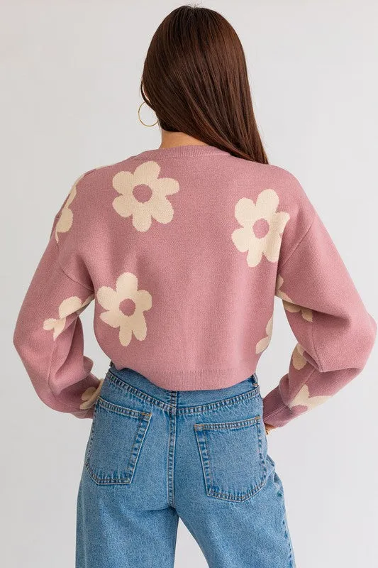 Daisy Long Sleeve Crop Sweater