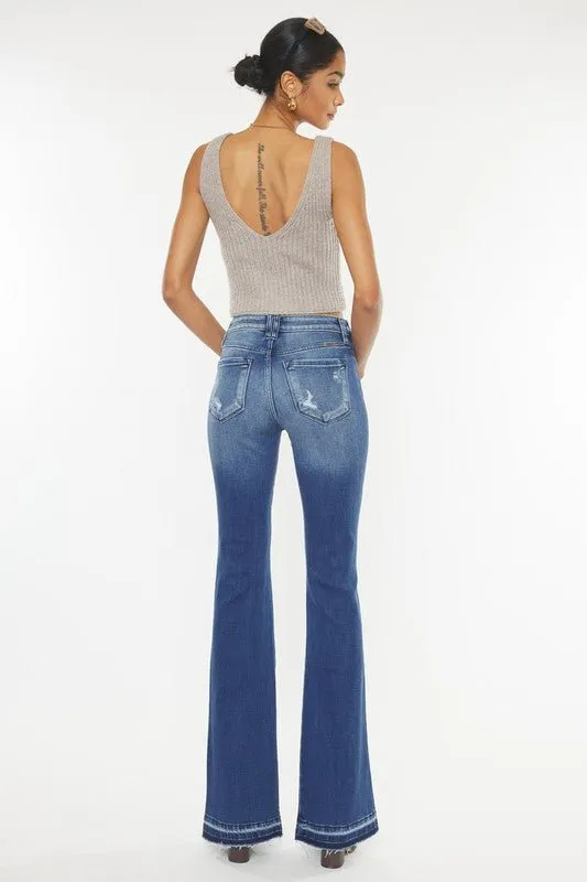 Dark Wash High Rise Flare Jeans