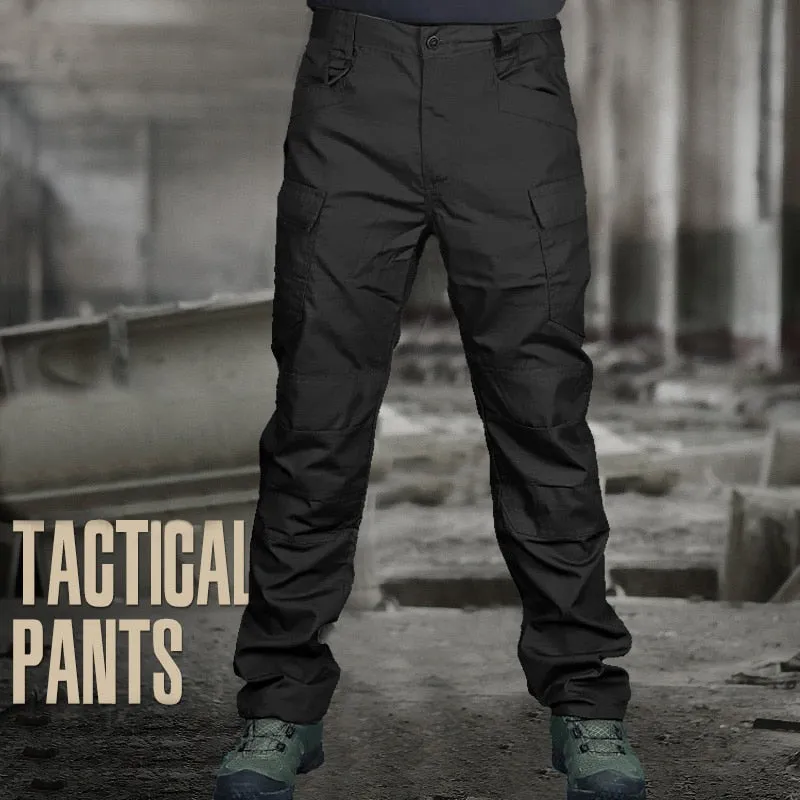 DEANWANGKT Mens Vintage Hip Hop Style Baggy Jeans 6XL City Military Tactical Pants Elastic SWAT Combat Army Trousers Many Pockets Waterproof Wear Resistant Casual Cargo Pants Men