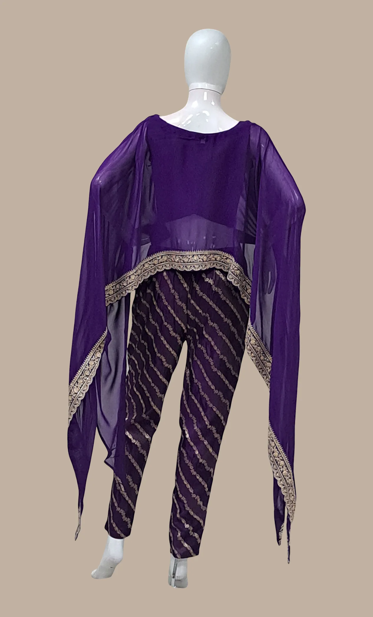 Deep Violet Fusion Poncho  & Pants