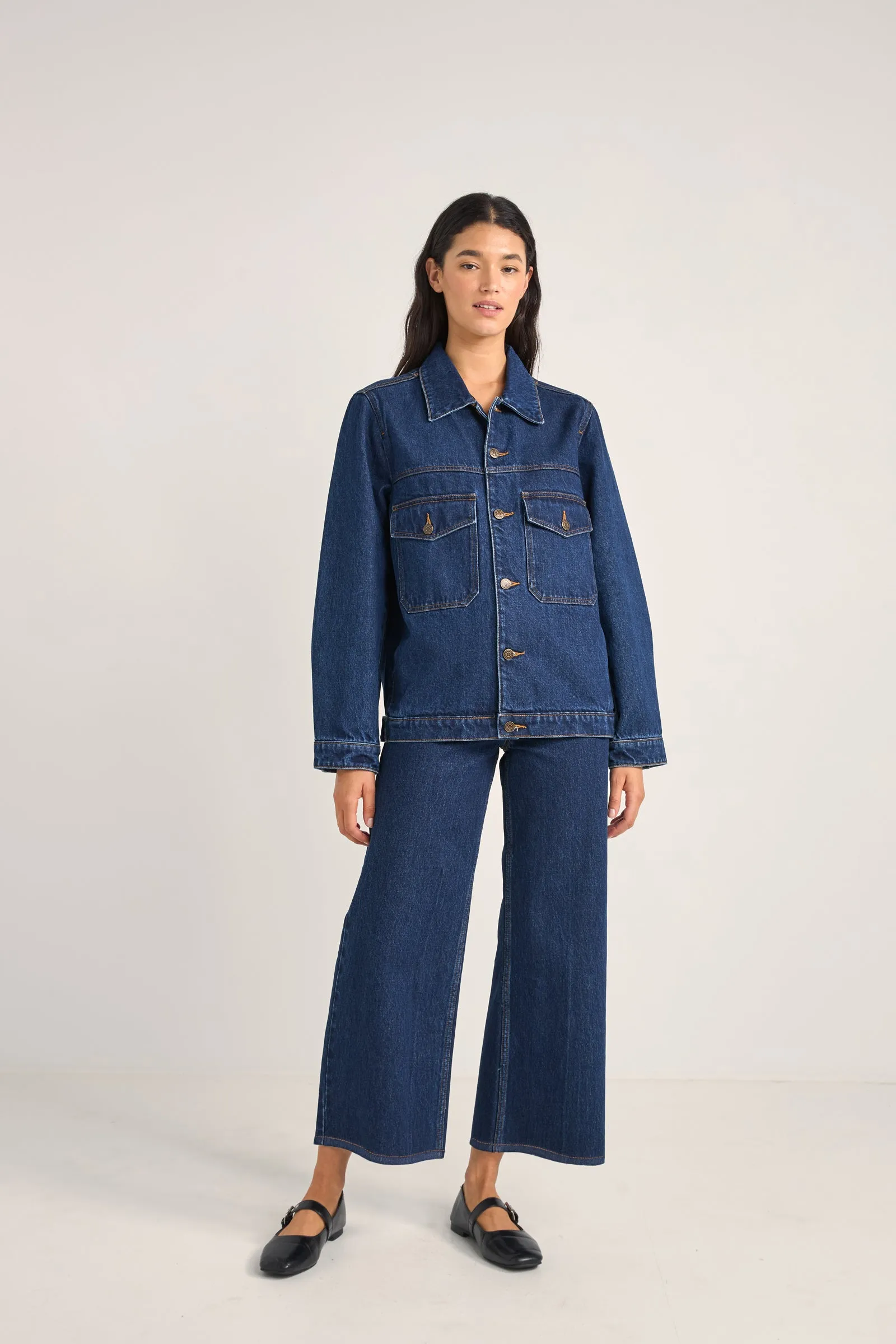 Demi High Loose Denim Jeans Indigo