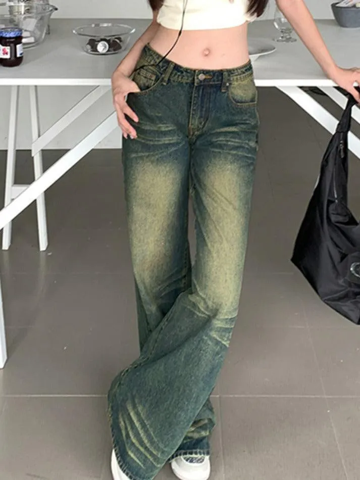 Distressed Washed Low Waist Lengthen Boyfriend Jeans