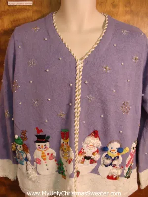 Dressed Up Snowmen Bad Christmas Sweater