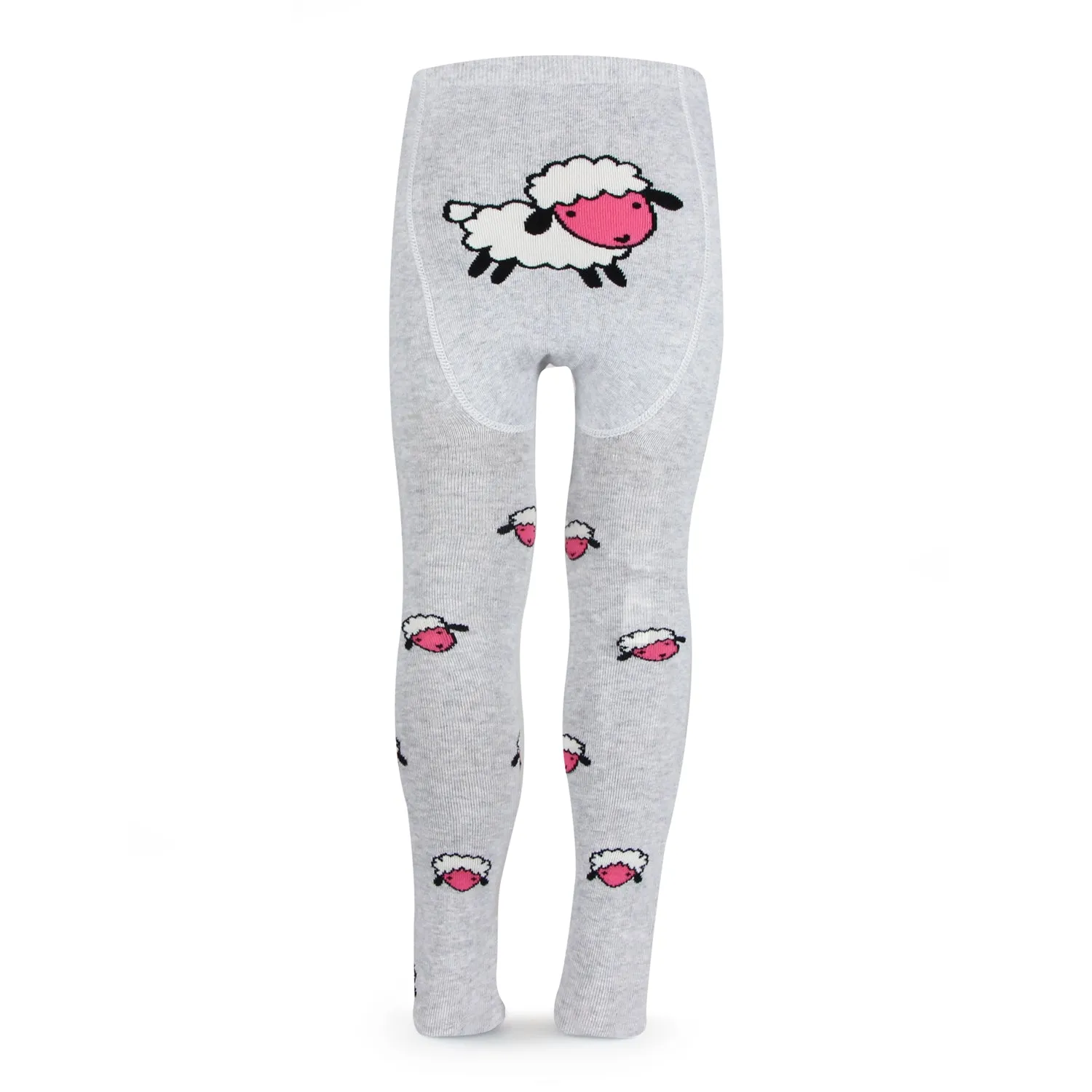 Fancy knitted Sheep Print Tights for Baby Girls & Baby Boys - Lt.Grey