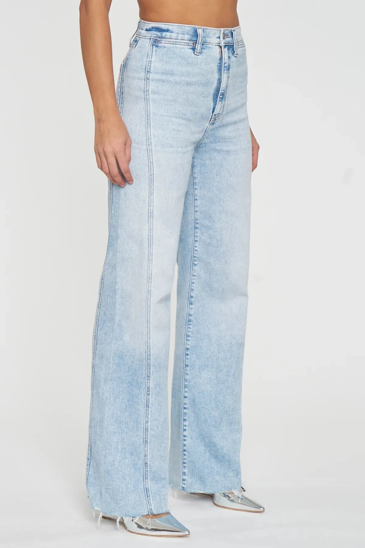 FAR OUT SEAM WIDE LEG IN CUPID JEANS