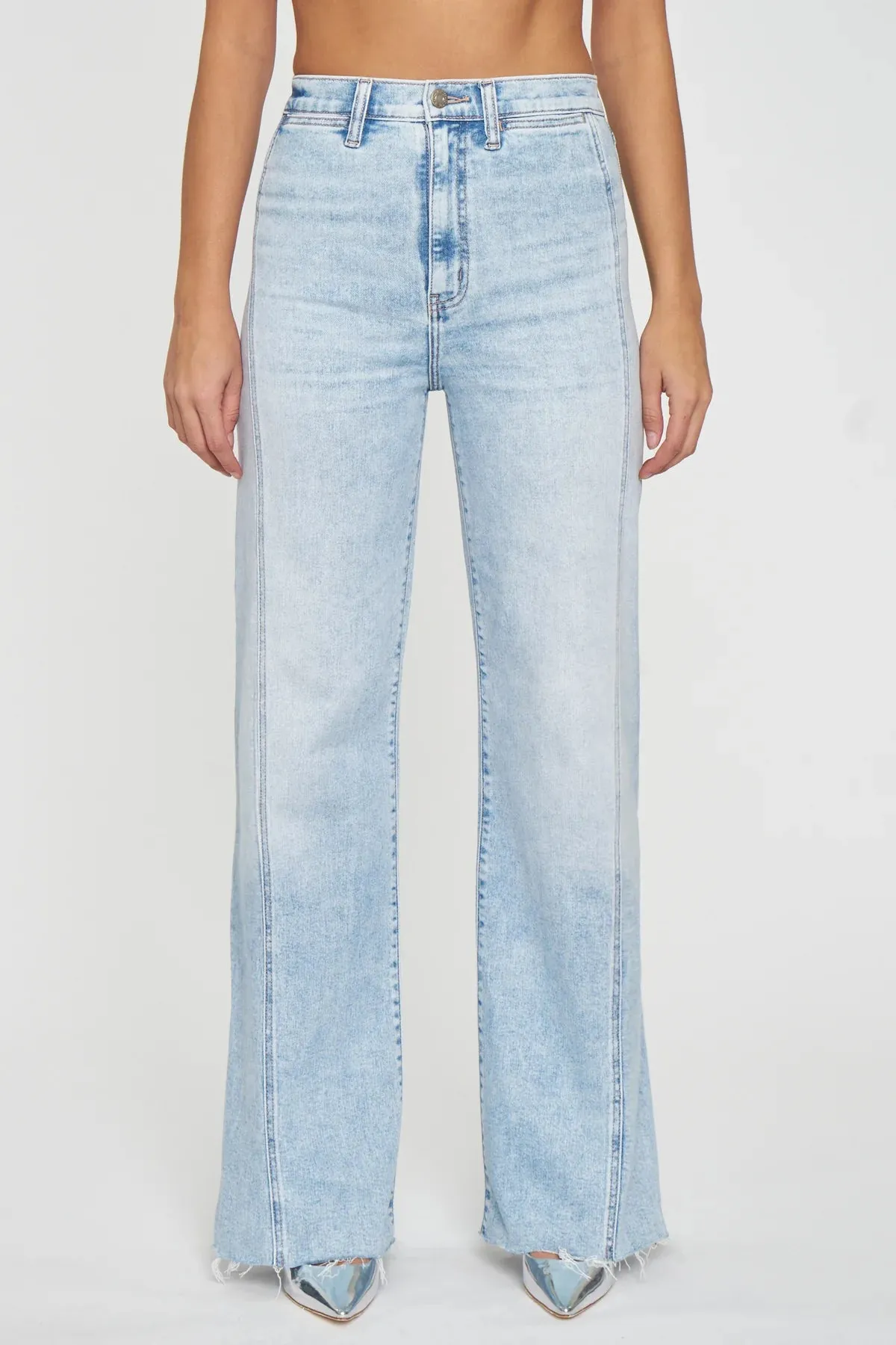 FAR OUT SEAM WIDE LEG IN CUPID JEANS