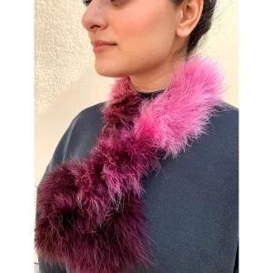 Faux Fur Pink and Wine Collar