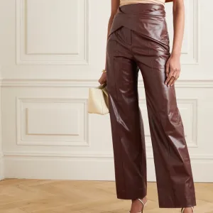 Faux Leather Belted Pants