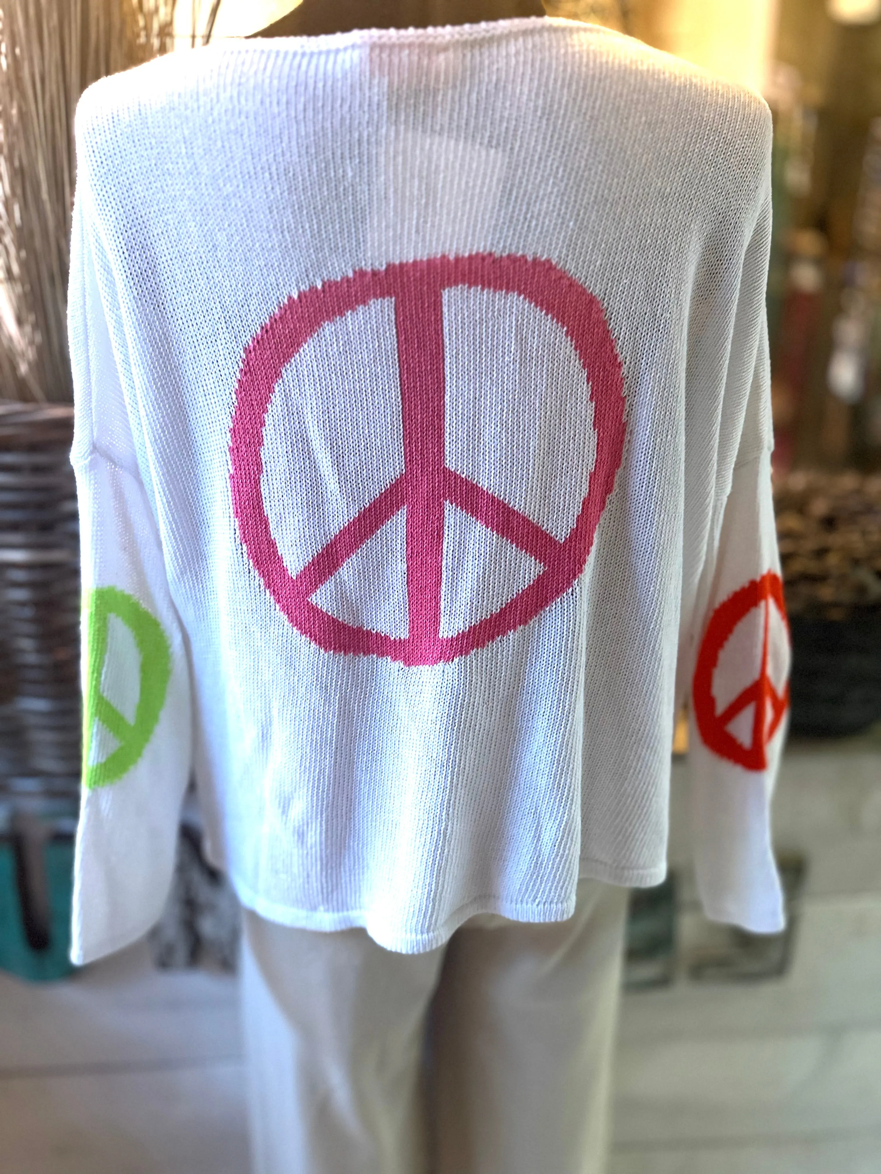 Feinstrick Pullover mit Stern oder Peace