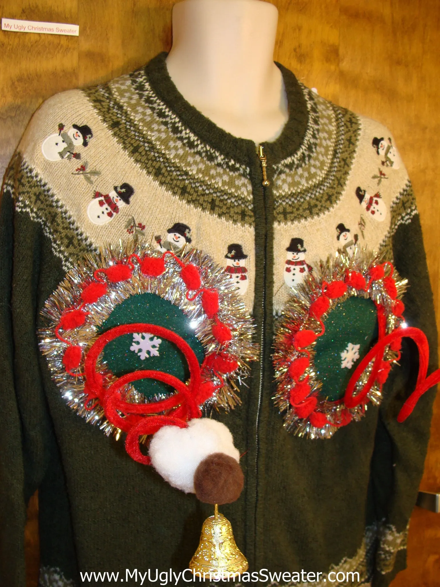 Fembot Ugly Green Christmas Naughty Sweater Knit