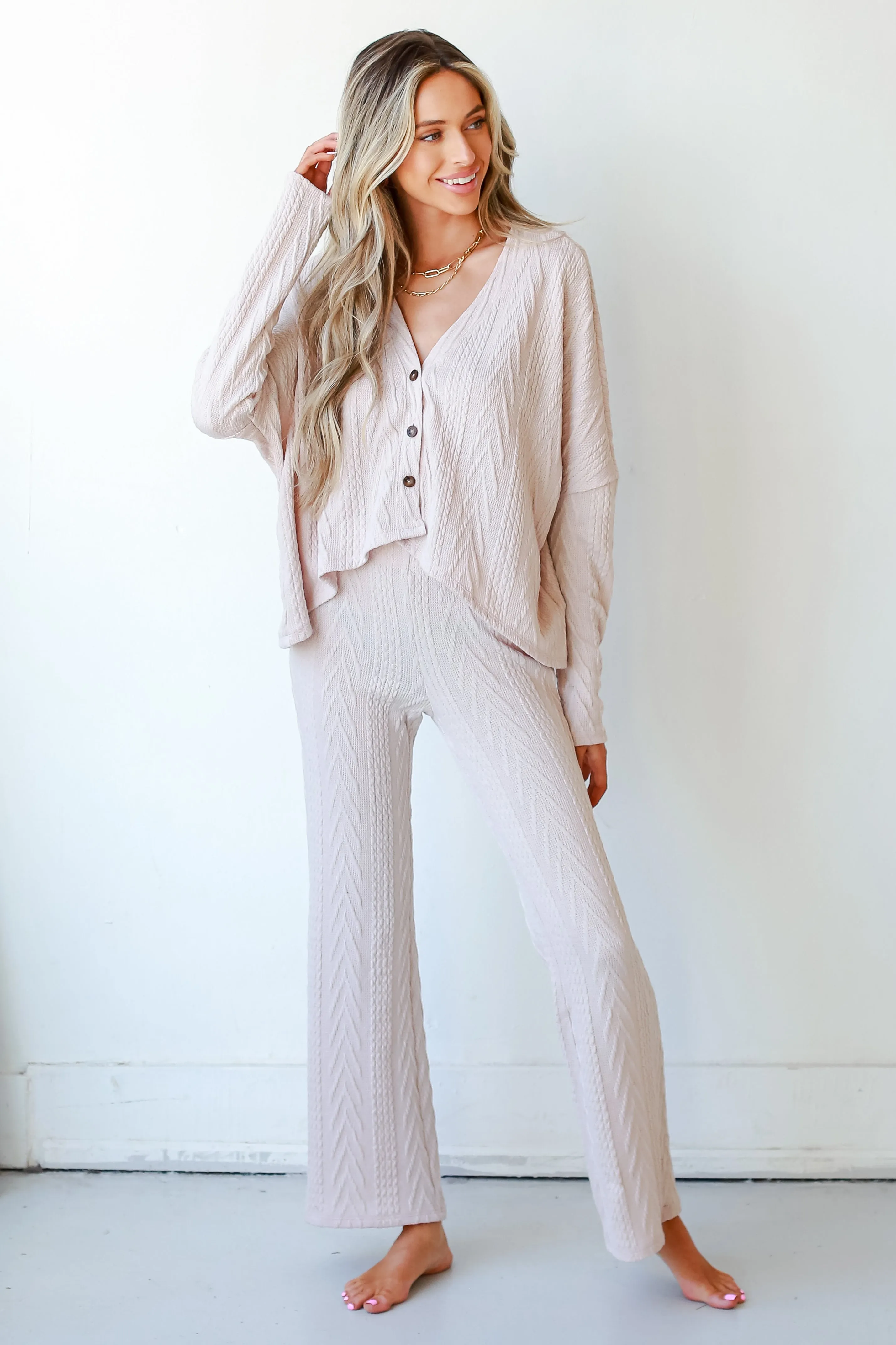 Find Me Here Cable Knit Lounge Pants