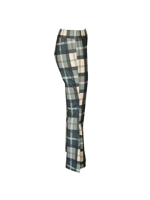 Flared Pants Plaid Pants Trousers