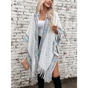 Freida Fringe Hooded Poncho