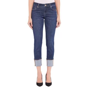 Gaudì pantalone skinny in jeans da donna con risvolto 421BD26004 blu